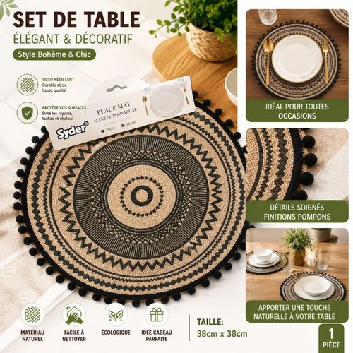 Set de table rond 4 pièces