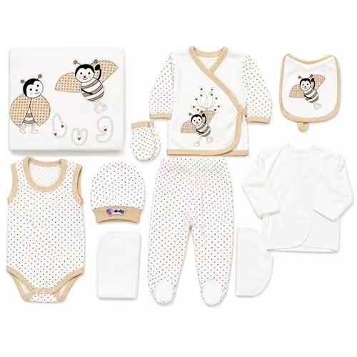 Kit de naissance bébé – 10 pièces Abeille - Marron