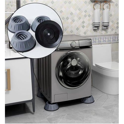 Kit 4 Patins Anti-Vibrations Machine à Laver – Pieds Anti-Bruit, Anti-Dérapant & Rehausseur pour Lave-Linge & Frigo