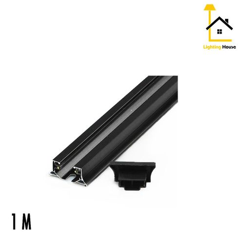 Rail Monophasé Pour Spots Sur Rail LED -1 Mètre-Noir-au Plafond Ou Mur