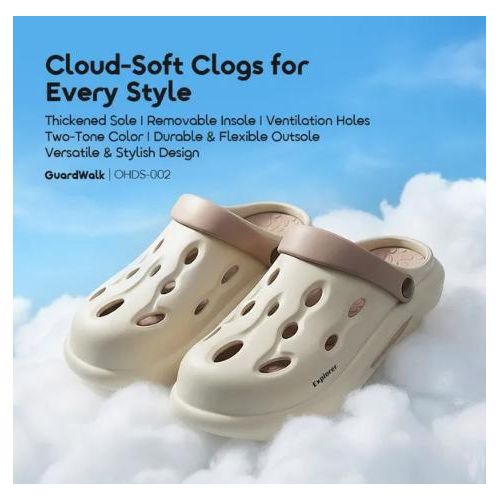 Chaussures GuardWalk OHDS-002 Chaussures Crocs Confortable Beige - Tapette Fermée