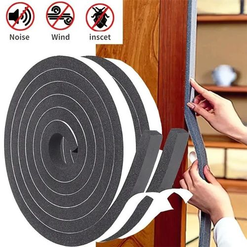 Lot de 2 rouleaux de bandes d'étanchéité de 2 m pour portes et fenêtres : ruban en mousse isolante EVA auto-adhésif, mousse insonorisante et bandes d'étanchéité anti-poussière.