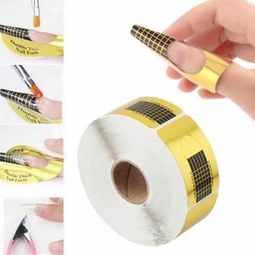 Rouleau De Chablon Pour Extension/Prothèse/Manucure Pose D'Ongles Acrylique Gel Uv - Or