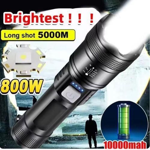 Lampe torche étanche portable rechargeable Lampe de poche LED puissante longue portée rechargeable