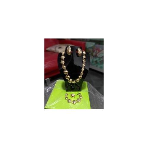 Ensemble Dame Or Plaqué-Chaîne , Boucle D'oreille, Bracelet , Bague