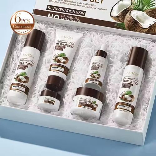 Coffret de Soin Visage à l'Huile de Coco – Kit Complet 6 Pièces Hydratant