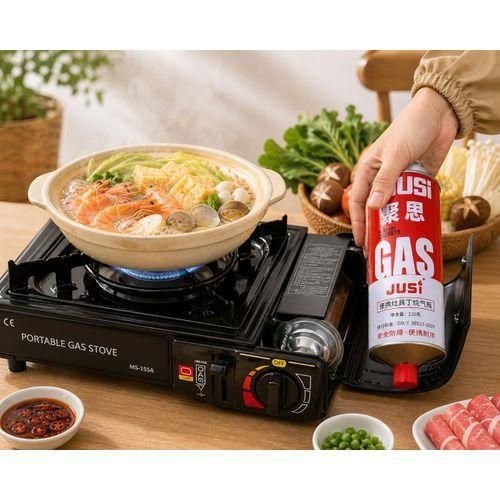 Kit Cuisson Portable JUSI Réchaud à Gaz + 2 Bouteilles