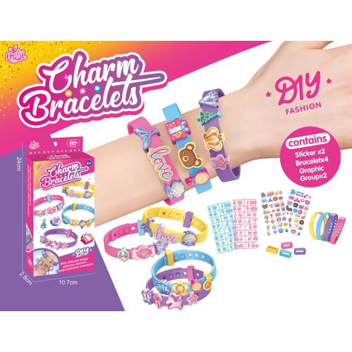 Bracelet en silicones pour adolescentes multicolore