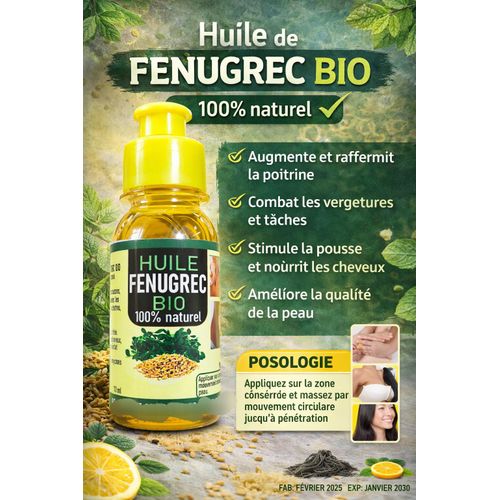 Huile de Fenugrec Bios – 100% Naturelle pour la Peau