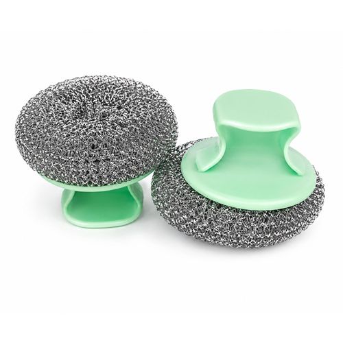 Brosse Récurante avec Tampon Métallique – Lot de 2