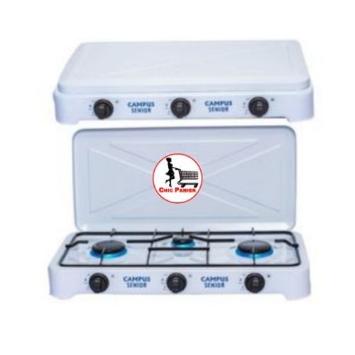 Cuisinière De Table - 3 Feux - Avec Couvercle En Inox