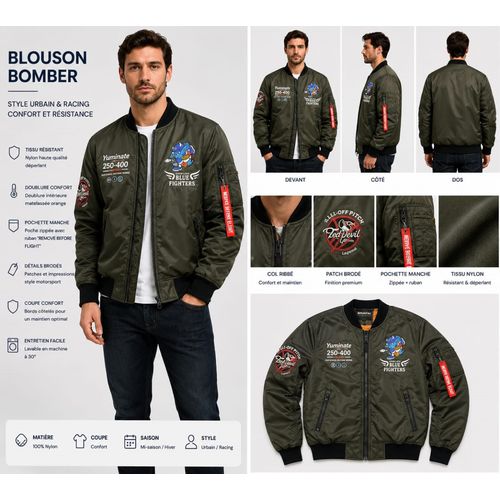 BLOUSON BOMBER HOMME – VERT