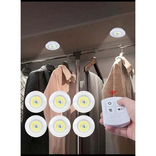 Pack de 3 lumières LED, télécommande sans fil, activation par bouton-poussoir, lumière LED à intensité variable, installation sans fil alimentée par batterie