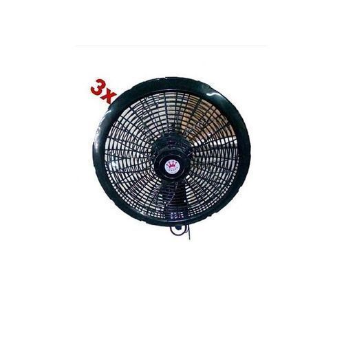 3X VENTILATEUR MURAL CROWN - NOIR