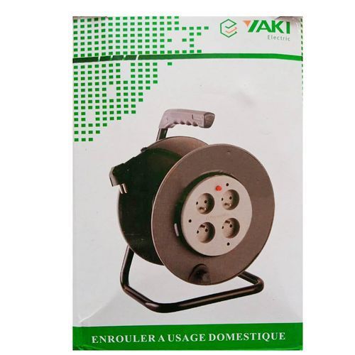 Rallonge Multiprise Enrouleur De 25 Mètres Avec 4 Prises - Noir