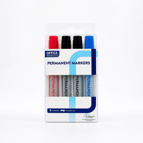 Importé de France. paquet de 4 Marqueurs permanents . Office Essentials.