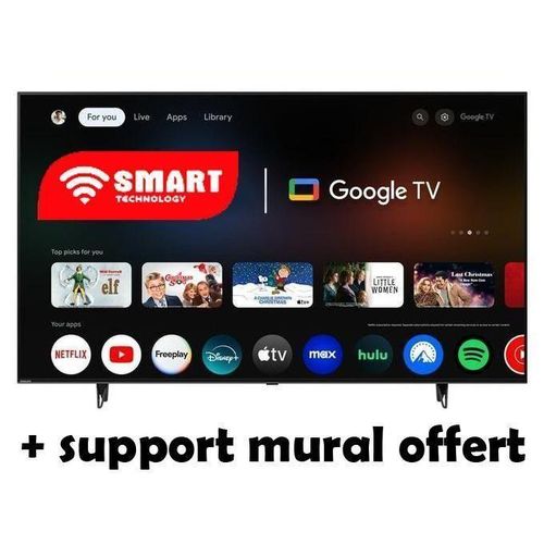 TV LED DECODEUR INTEGRE -50 Pouces - UHD TV-4K - -WI-FI – MEMOIRE intégrée - 24 Mois De Garantie