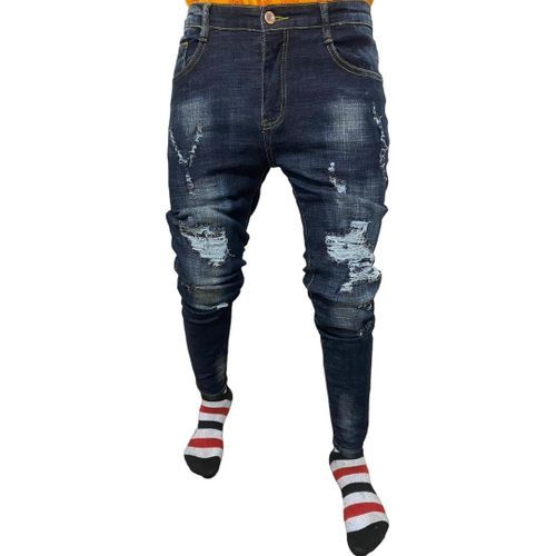 Pantalon Jeans Dechirè Pour Homme - Bleu