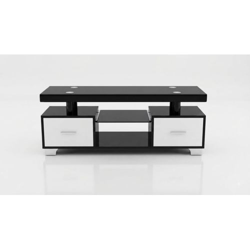 Table Television Salon, Meuble TV Moderne, Meuble TV for Chambre à Coucher, Centre de Divertissement avec Armoire de Rangement, Console TV en Bois