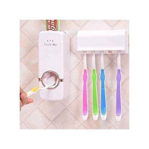 Chic Porte-brosse à dents avec distributeur automatique de dentifrice, fixation facile sans vis