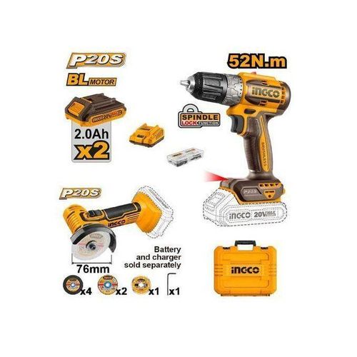 KIT DE PERCEUSE 52NM + MINI MEULEUSE 76 mm BG