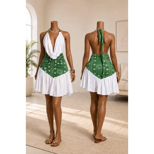 Robe dos nu fluide à motifs - élégantes, légère et tendance été