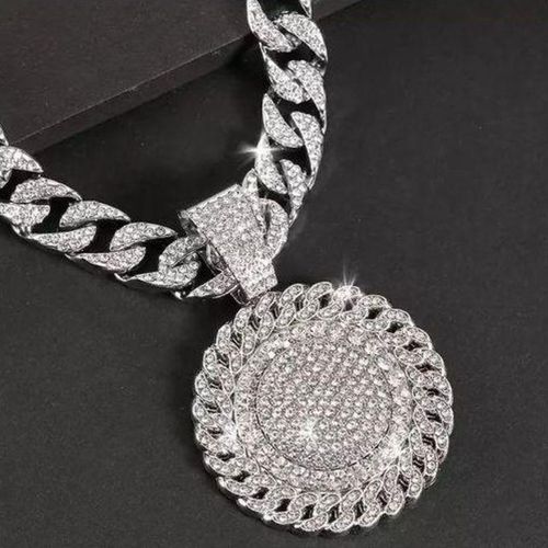 Chic Bijoux Colliers Cubaine Strass Or Chaîne Luxueuse Bling ZAT