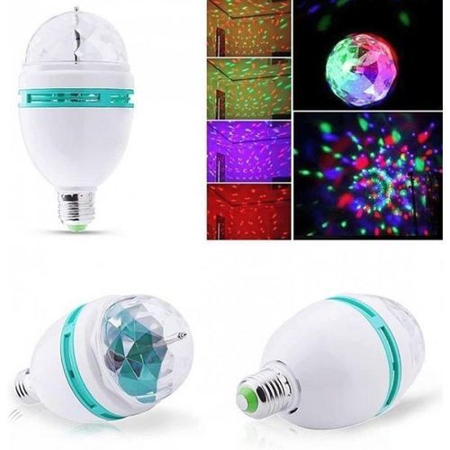 Chic Ampoule LED RGB 3W E27 pour scène, bar, fête, lampe rotative colorée