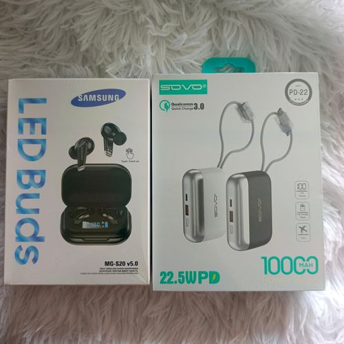Ecouteur Bluetooth Led Buds MG-S20 + Power Bank 10000mAh