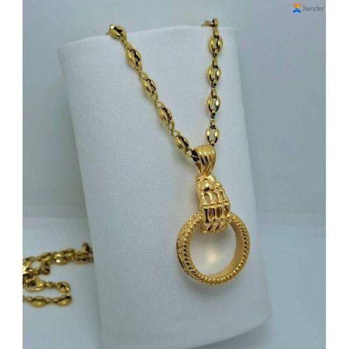 Chaîne En Grain De Café Homme Médaillée Cercle Rond BH