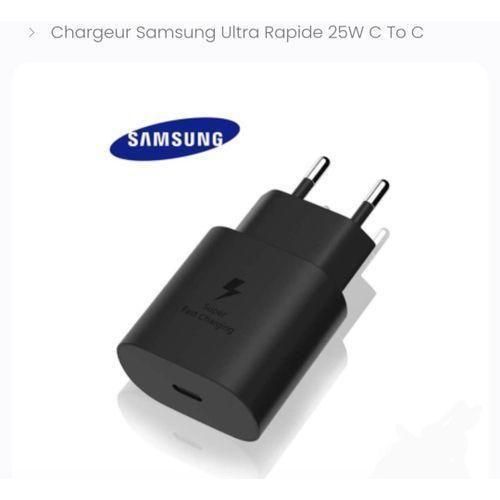 Samsung Chargeur original Type C- Type C- 25 W-noir