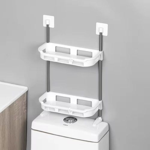 Rangement WC 2 Étagères blanc
