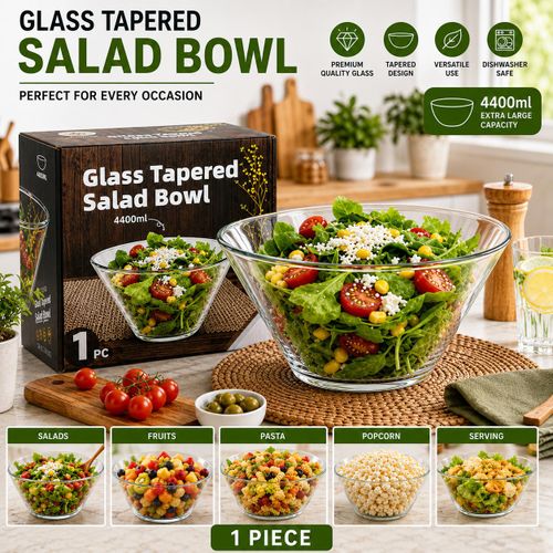 Grand bol Multifonction pour Salades, Fruits, Pâtes, Popcorn et Réceptions –Bol à Salade Premium pour Usage Domestique et Commercial – 1 pièce