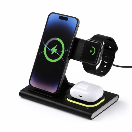 Station de Recharge Sans Fil 4-en-1 Magnétique Pliable – Smartphone, Montre & Écouteurs