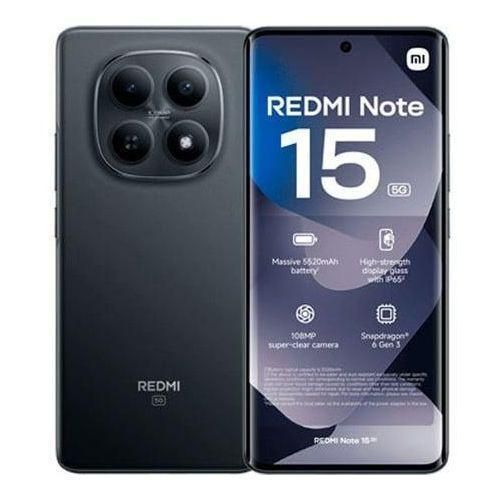 Redmi Note 15 - 6.77 AMOLED - 2SIM - 4G - 108Mpx - 8/256 Go - Noir - Garantie 12 Mois