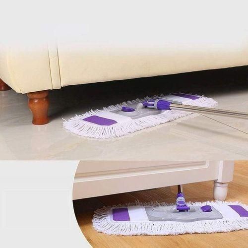 Super Vadrouille Plat Paresseux Avec Manche En Acier Inoxydable Pour Nettoyer La Poussière Et L'eau Pour Sols