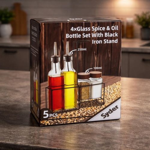 Kit Assaisonnement Premium – Bouteilles & Pots en Verre (5 PCS)