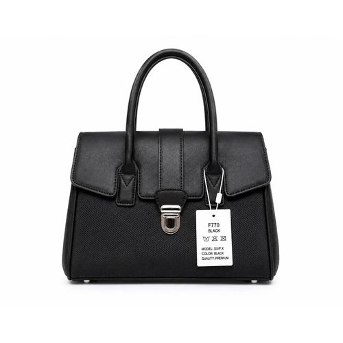 Sac à Main Femme Élégant Noir – Style Chic avec Fermoir Métallique – Idéal Bureau, Réunion et Sorties