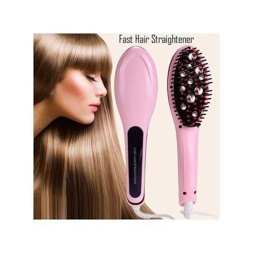 Brosse Peigne Lissante Chauffante Lisseur Avec Ecran LCD - Rose