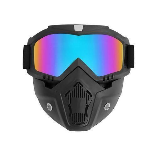 Masque De Casque De Moto Squelette-Noir