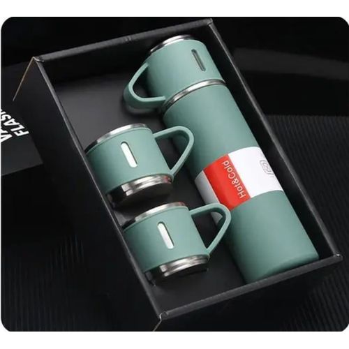Coffret De Thermos + 3 Tasses En Acier