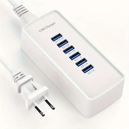 Station de Charge USB Multi-Ports 30W – Chargeur Secteur 6-en-1 Haute Performance
