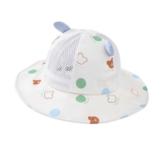 asiligrove Chapeau de Soleil d'Été pour Bébé - Chapeau Bob Réglable à Large Bord en Maille pour Filles et Garçons - Casquette Respirante de Protection Solaires pour Extérieur, Pour Enfant 6 Mois à 4 Ans (46-50cm)