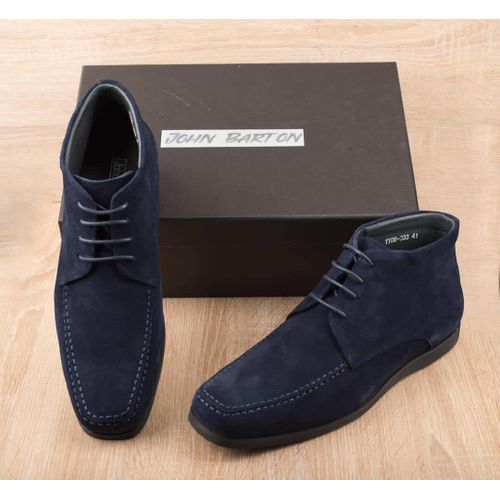Chaussure Homme Très élégante Montante Daim-Bleu Nuit