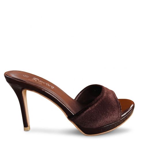 Sandales à Talon - Mules pour Femme - Marron