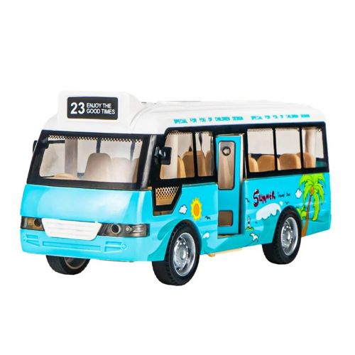 Voiture miniature de bus scolaire pour enfants, avec simu-lation sonore et lumineuse. Modèle réduit de bus pour bébé.