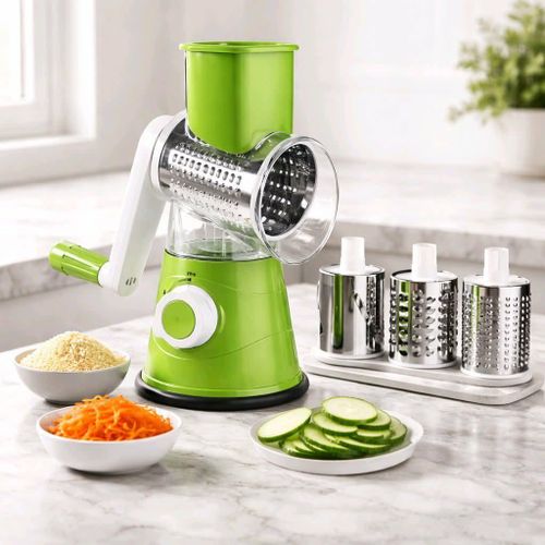 HACHOIR.Mandoline de Cuisine Manuelle à Tambours Rotatifs-VERT
