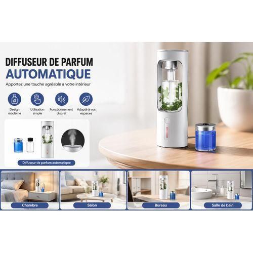 Article Diffuseur de Parfum Automatique Rechargeable avec Flacon Amovible, Brume Fine et Design Compact – Blanc