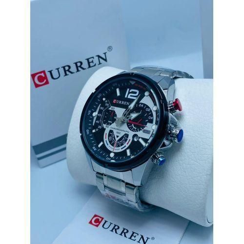 Montre De Luxe En Cuir Argenté Homme