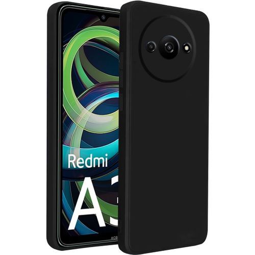 Coque En Silicone Compatible Redmi A3 + 1 Antichoc (6.71 Pouces) - Noir